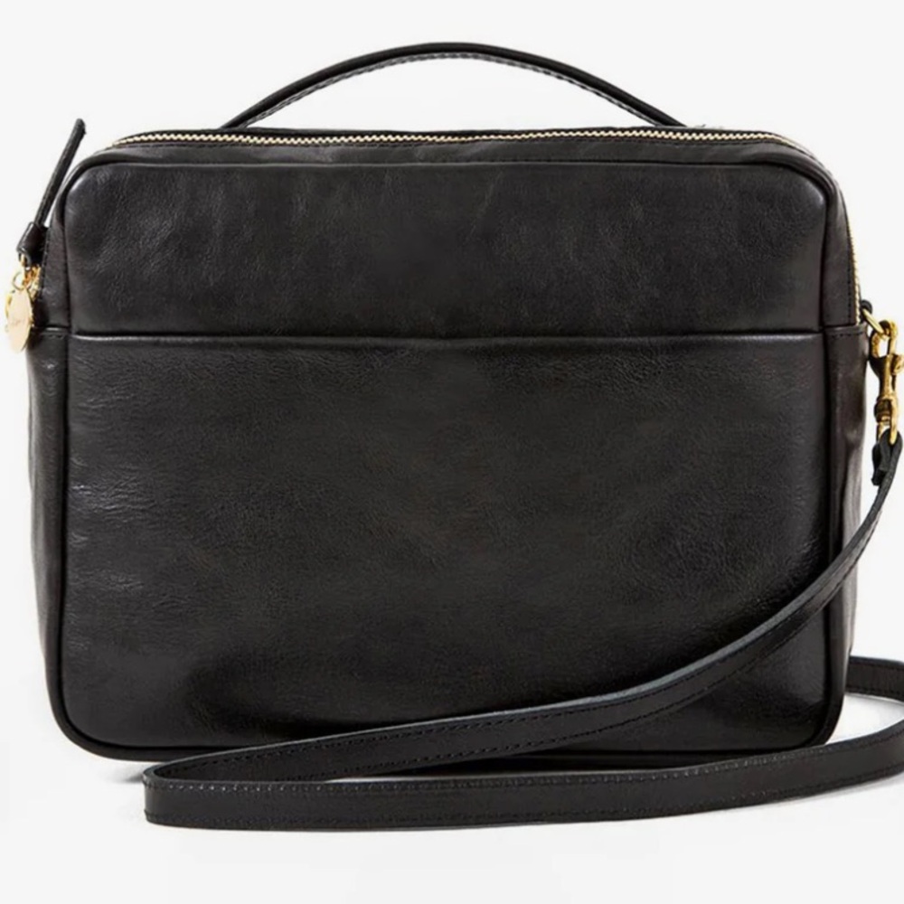 ClareV Mirabel bag and crossbody braided cream strap.